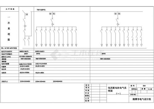 非常实用的厂房动力柜电气系统套图cad图